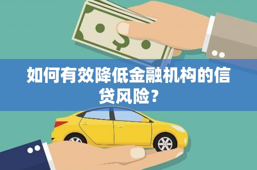 新化如何有效降低金融机构的信贷风险？